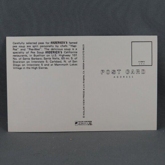 Vintage Postcard - Andersen's Restaurant Santa Barbara - Kolor View Press - Picture 3 of 4